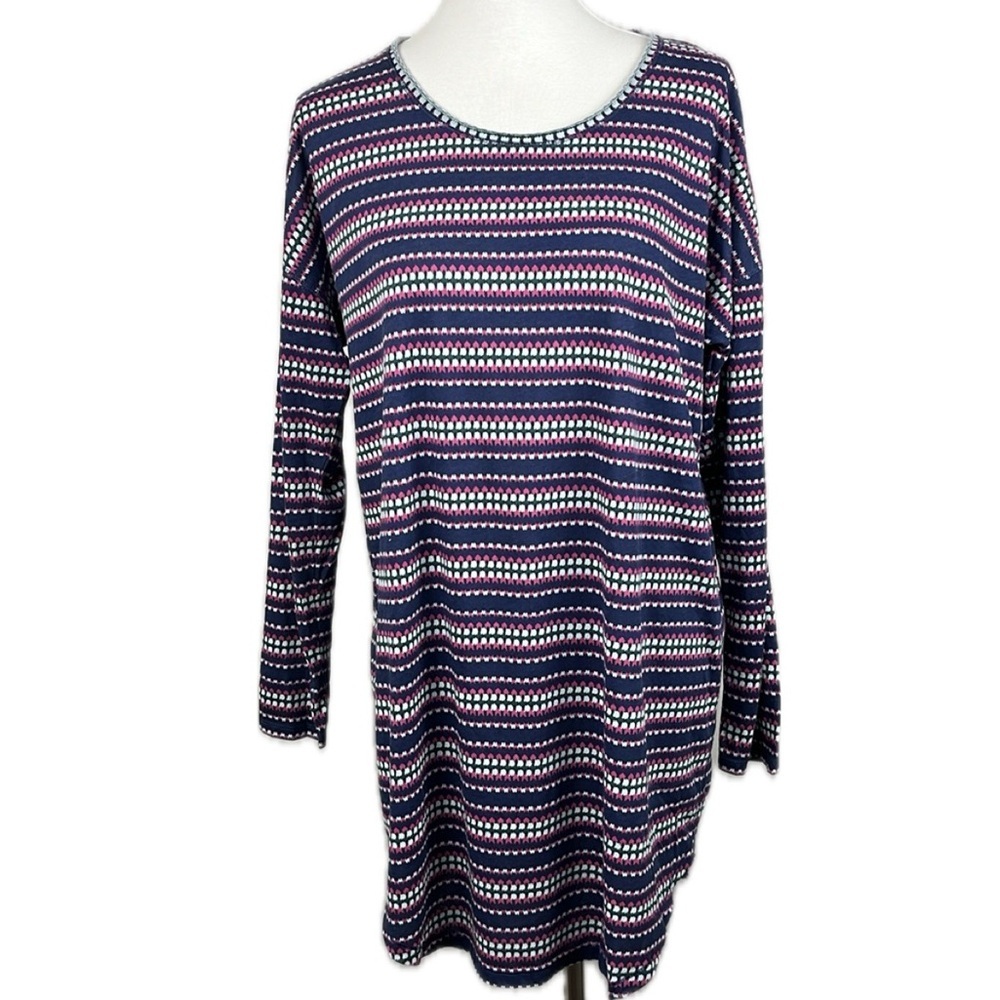 Victoria’s Secret Sleep Shirt Nightgown Stripe Print Pullover Size M Cozy Pajama